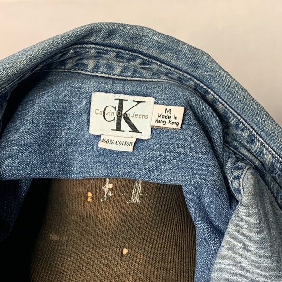 Calvin Klein CK Denim Vintage Button up Shirt - Picture 4 of 5